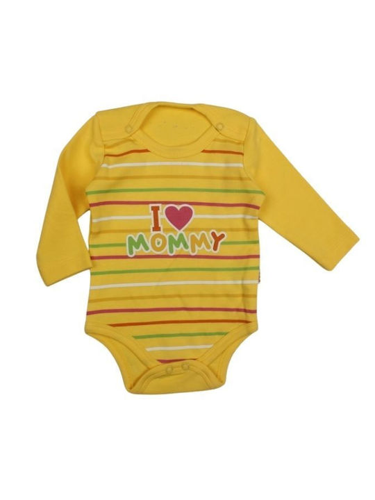 beBio Baby Bodysuit Set Long-Sleeved with Pants Yellow