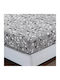 Casa Colori Sheet Super-Double 230x260cm. Grey Leaves Gray