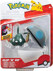 Jazwares Clip 'N' Go Pokemon Bila Greă Trubbish Pentru 4+ Ani 9 cm