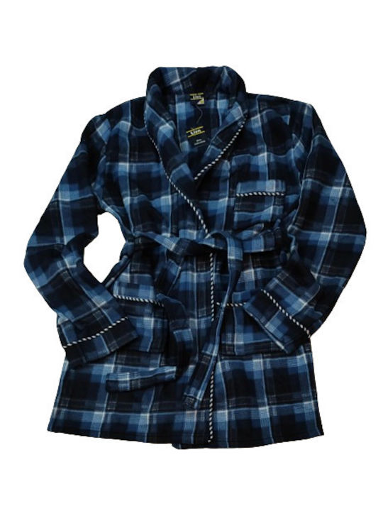 MEN'S FLEECE ROBE-JACKET BLUE