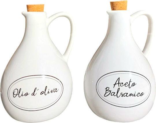 Öl- & Essigspender-Set aus Porzellan mit Ausgießer 500ml Öl- & Essigspender-Set aus Porzellan mit Ausgießer 500ml