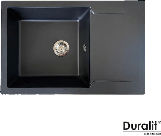 Duralit Ένθετος Νεροχύτης από Συνθετικό Γρανίτη Μ79xΠ50cm Γκρι