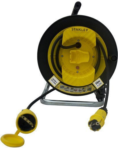 Stanley Waterproof Extension Reel Cord 3 x 1.5mm²/40m Black