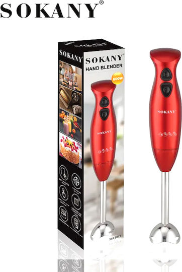 Sokany SM-5011 Ραβδομπλέντερ με Ανοξείδωτη Ράβδο 600W Κόκκινο