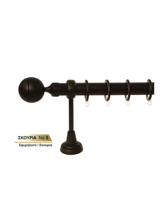 Import Hellas Metallic Curtain Pole No5 Single Φ25mm 160cm Rust