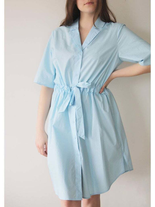 ICHI Mini Φόρεμα Γαλάζιο