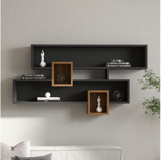 Shelf Wall Karen 120x72.2xcm Charcoal/brown