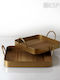 Espiel Square Metallic Decorative Platter Gold 25x25x9.5cm