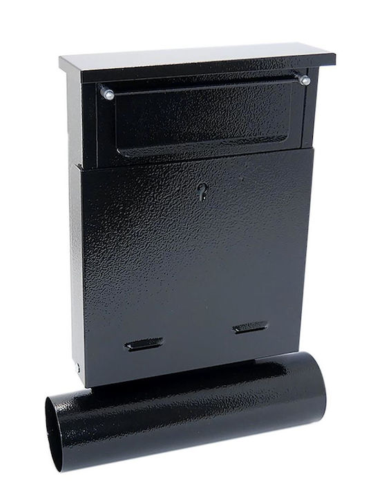 Damech Außenbereich Briefkasten Metallisch in Schwarz Farbe 23x6x33.5cm