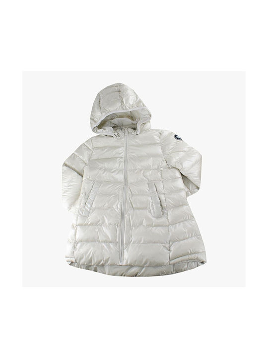 U.S. Polo Assn. Kids Quilted Jacket Long with Hood Beige