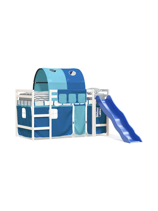 Kids Bed Loft Bed Single Blue for Mattress 90x1...