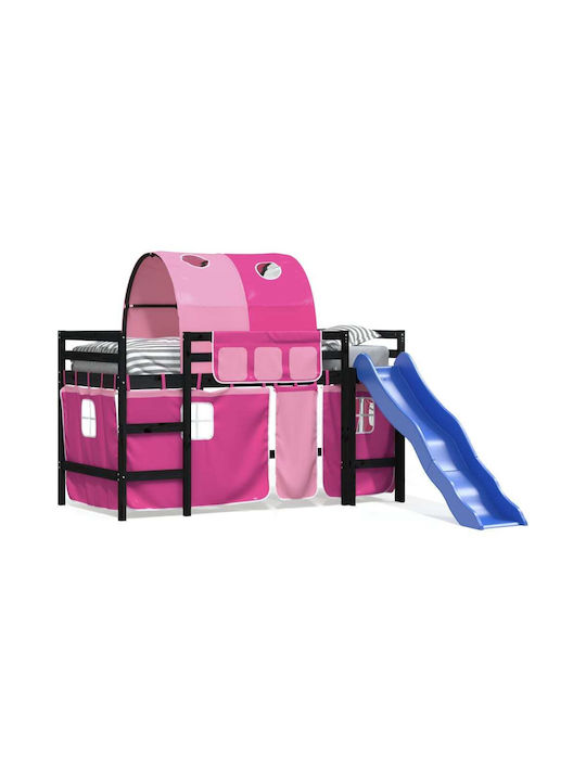 Kids Bed Loft Bed Single Pink for Mattress 90x1...