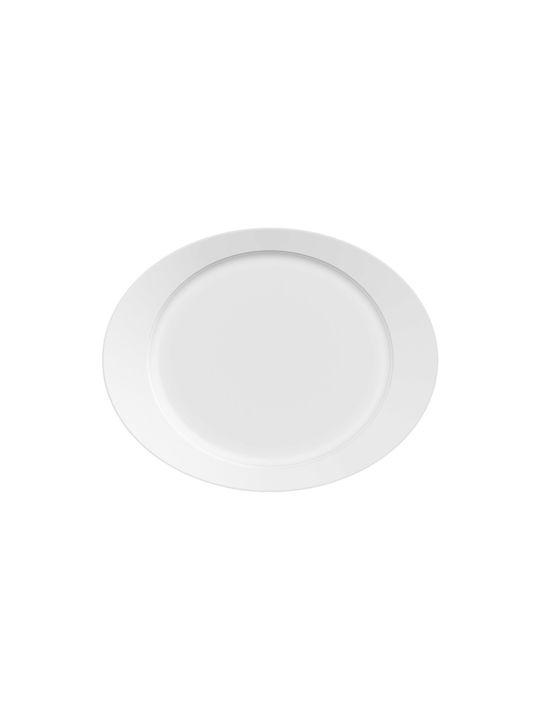 e-exoplismos Servierplatte Oval aus Porzellan Weiß 32x25cm 6Stück