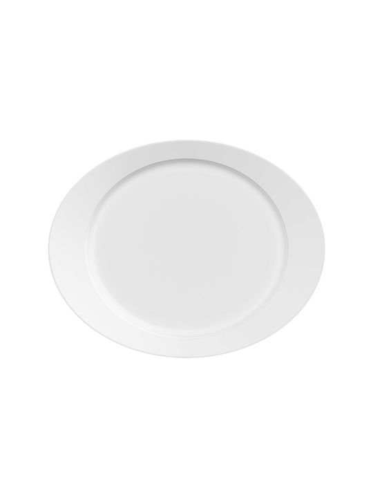 e-exoplismos Servierplatte Oval aus Porzellan Weiß 38x30cm 6Stück