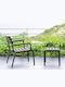 Paris Auxiliary Outdoor Free Standing Polypropylene Table Black 42x41x40cm