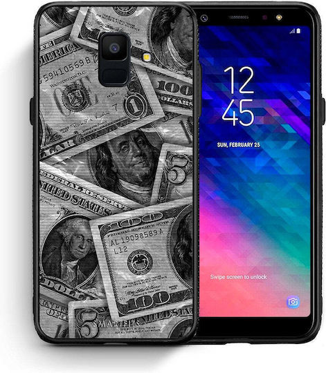 Smartfits Money Dollars Задна корица Сив (Galaxy A6 2018)