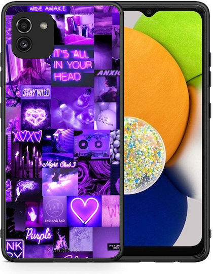 Smartfits Collage Stay Wild Umschlag Rückseite Lila (Galaxy A03) 7631995306139_43305403580571