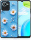 Smartfits Real Daisies Umschlag Rückseite Hellblau (Realme C30)