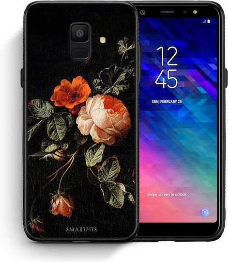 Smartfits Vintage Roses Back Cover Negru (Galaxy A6 2018)