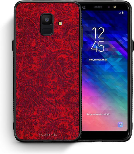 Smartfits Paisley Cashmere Umschlag Rückseite Rot (Galaxy A6 2018) 7175483555995_41416549728411