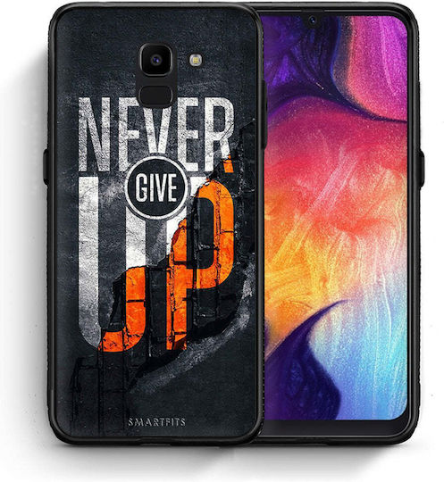 Smartfits Never Give Up Umschlag Rückseite Schwarz (Galaxy J6) 7633375887515_43308608061595