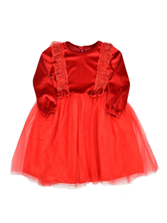 Extan Bebe Rochie pentru Copii Catifea red