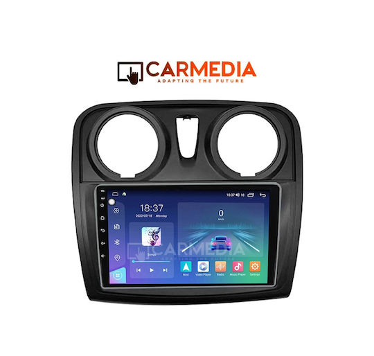 Carmedia Auto-Audiosystem für Dacia Lodgy / Sandero 2012-2019 (Bluetooth/USB/WiFi/GPS/Apple-Carplay/Android-Auto) mit Touchscreen 9"