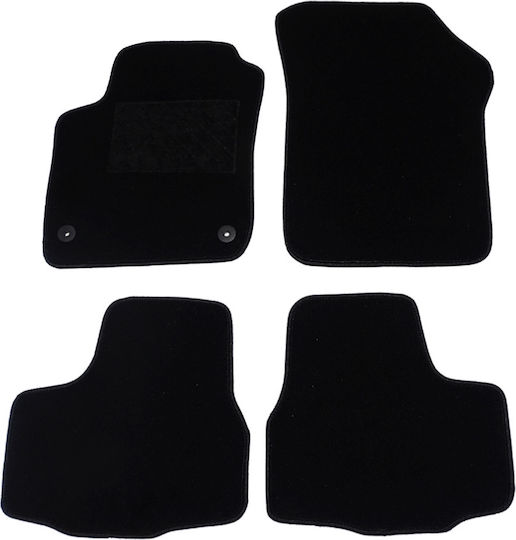 Autopataki Set of Front and Rear Mats 4pcs for Volkswagen Up Black