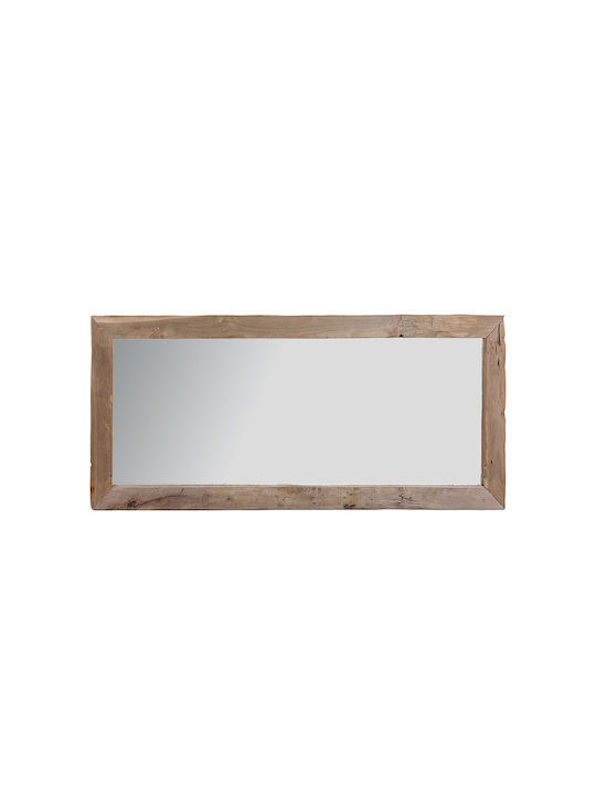 Zaros Wall Mirror with Beige Wooden Frame 70x100cm 1pcs