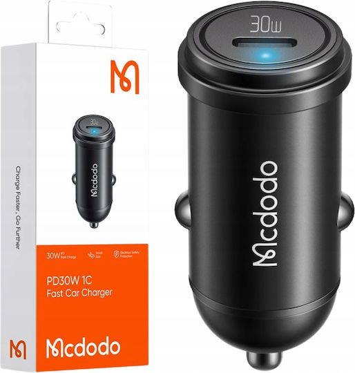 Mcdodo Cc-7491 Auto-Ladegerät 30W 5A Schnellladen mit einer Buchse 1xType-C Schwarz Farbe
