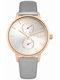 Daisy Dixon Damen Uhr Chronograph mit Gray Lederarmband