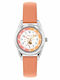 Tikkers Kinder-Analoguhr Hedgehog mit Lederarmband Orange