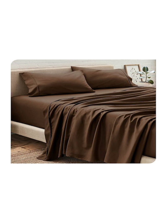 MayHome Sheet Sets Single 160x240cm. Brown 3pcs