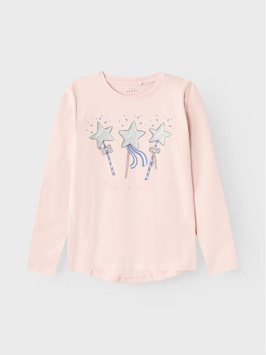 Name It Bluză pentru copii Cu mânecă lungă Roz stele feminine