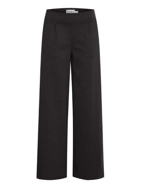 ICHI Women's Fabric Trousers Black