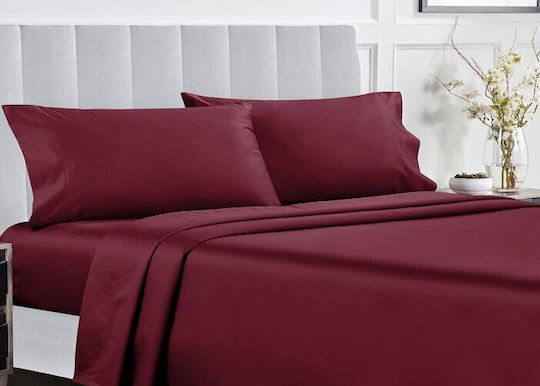 MayHome Комплект Пухено Единично 160x240бр Бордо 2бр 350 г/м²Gsm
