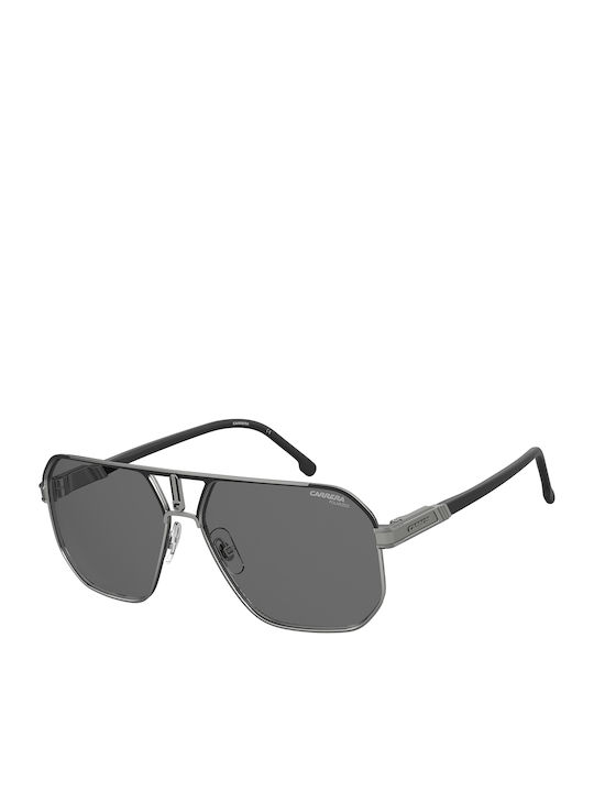 Carrera Men's Sunglasses with Grey Metallic Frame and Grey Polarized Lens 1062/S RZZ/M9