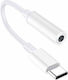 USB-C Male To 3.5mm Female Converter White 1 Piece HY-704