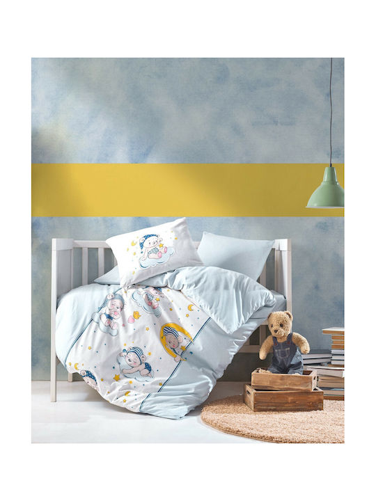 Babytale Set Copertă de Pătuț cu Față de Pernă Albastră 120x150cm.