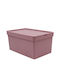 Viomes Plastic Storage Box with Lid Pink 35.5x25.5x22cm 1pcs