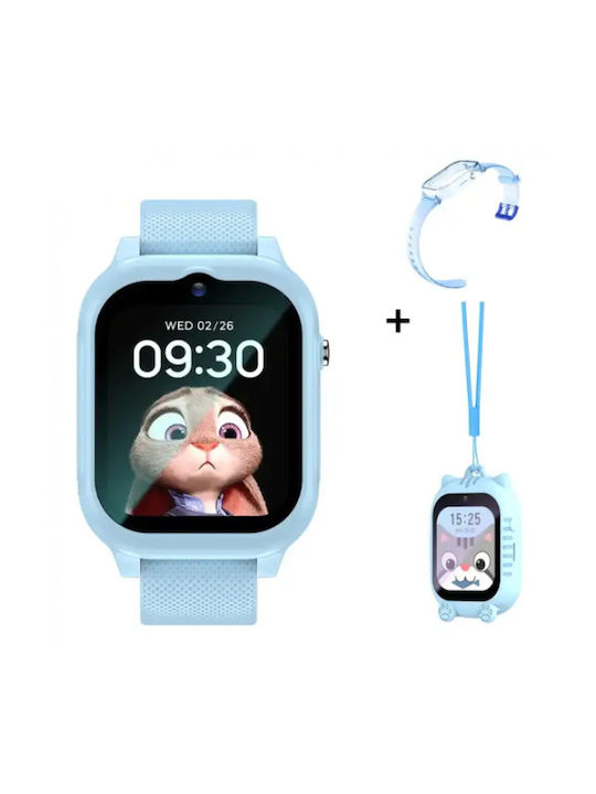 Awei Kinder Smartwatch mit GPS und Kautschuk/Plastik Armband Hellblau