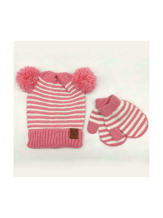 Gift-Me Kids Beanie Knitted Pink for Newborn