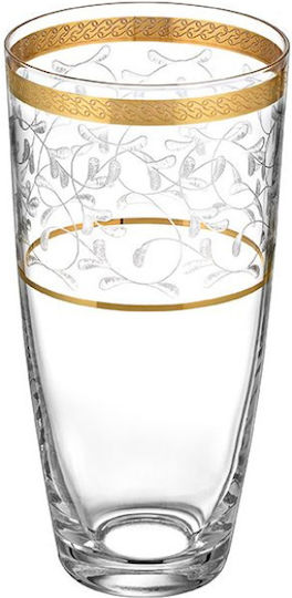 Crystalex CZ Set of Glasses Water made of Crystal in Gold Color 350ml 6pcs