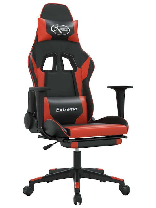 vidaXL 345458 Gaming Chair with Footrest Black/Red