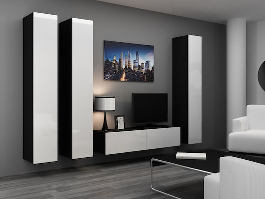 Vigo Επιδαπέδια Βιτρίνα από Ξύλο White/Black Gloss 40x30x180cm VIGO180 Vigo Επιδαπέδια Βιτρίνα από Ξύλο White/Black Gloss 40x30x180cm VIGO180
