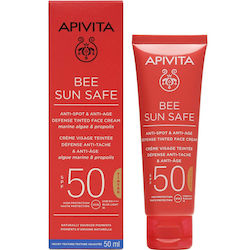 Apivita Bee Sun Safe Αντηλιακή Κρέμα Προσώπου SPF50 με Χρώμα Tinted 50ml