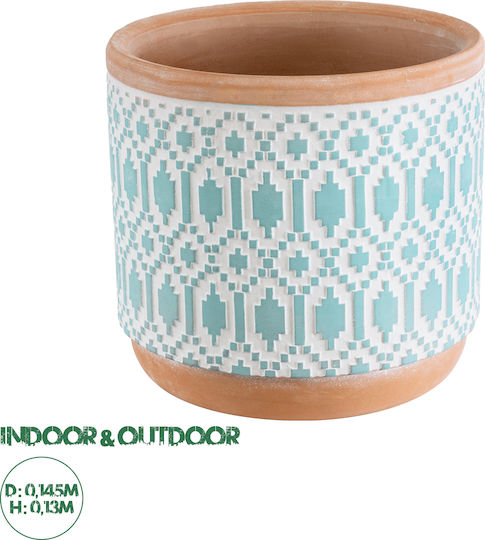 GloboStar Artificial Garden Delhi Plant Pot Ceramic Light Blue GloboStar Artificial Garden Delhi Plant Pot Ceramic Light Blue
