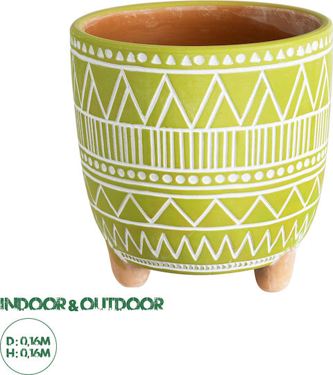 GloboStar Artificial Garden Kenya Саксия Керамика Зелен Със стойка 16x16x16εκ.