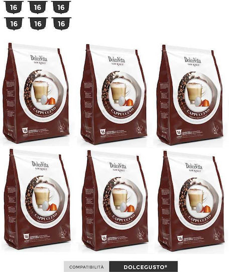 Dolce Vita Capsules Cappuccino Compatible with Machine Dolce Gusto 96caps,tobolek