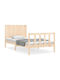 Bed King Size Solid Wood Brown with Tables for Mattress 200x200cm